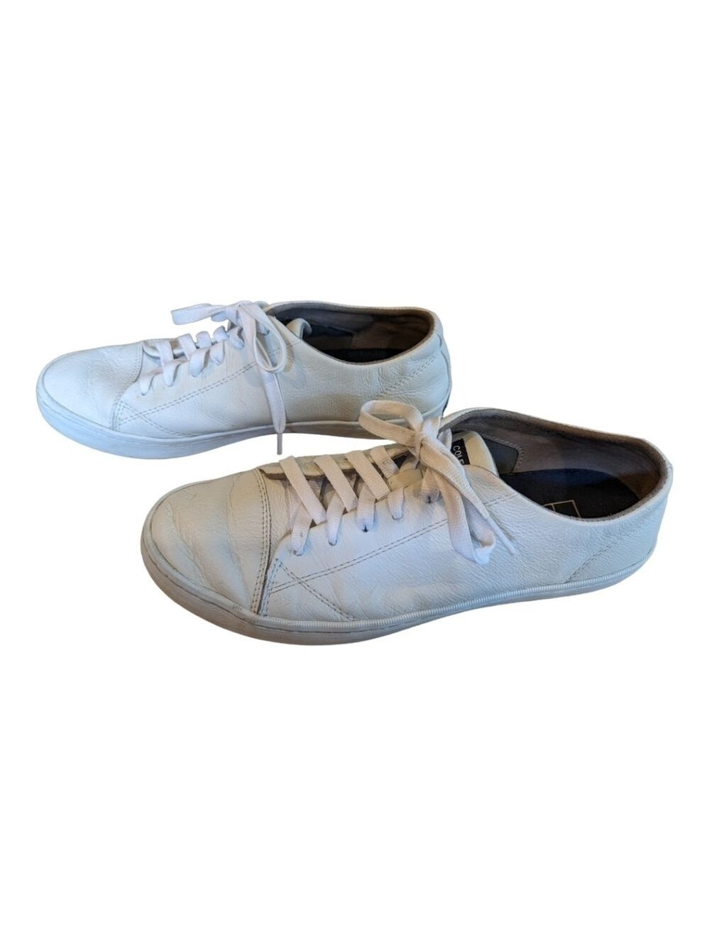 Cole Haan White Leather Trainers Size 7.5 EUC Comfort Preppy - Picture 3 of 8